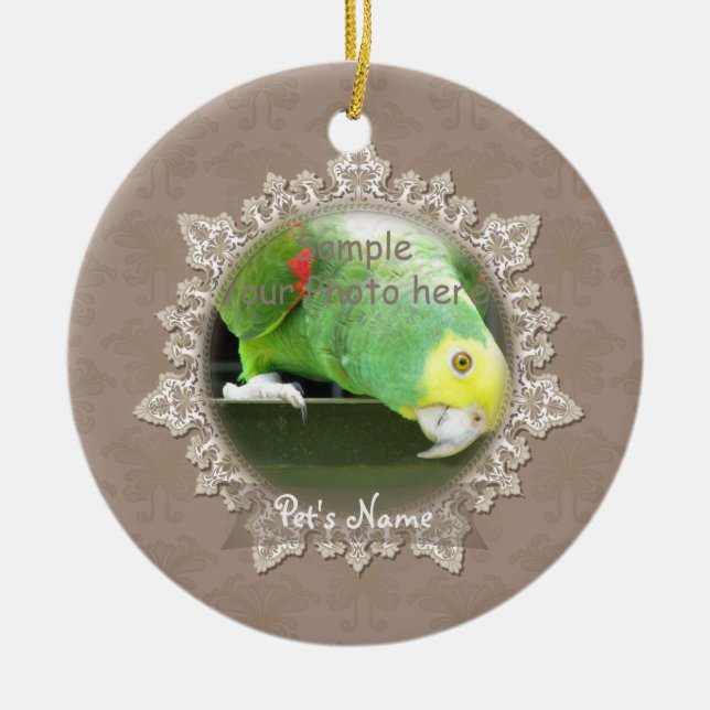 Vintage Lace Pet Bird Memorial Ornament (Front)