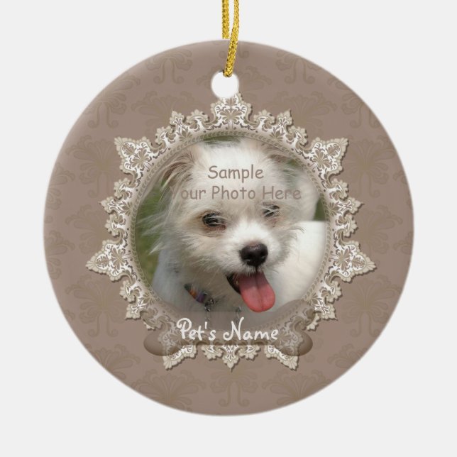Vintage Lace Pet Memorial Ornament (Front)