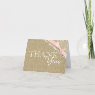 Vintage Lace Pink Baby Shower Thank you Card