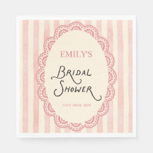 Vintage Lace Pink Bridal Shower Napkins