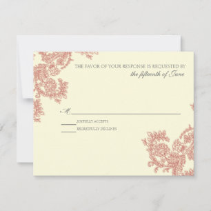 Vintage Lace Poppy RSVP Card