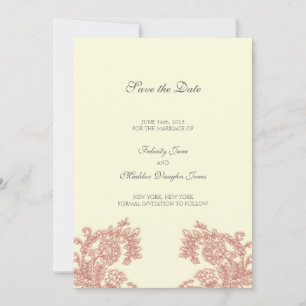 Vintage Lace Poppy Save the Date