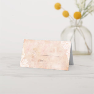 Vintage Lace Roses Old Paper Wedding Place Card