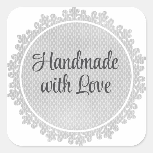 Vintage Lace Silver Thank You Sticker Sheet  (Front)