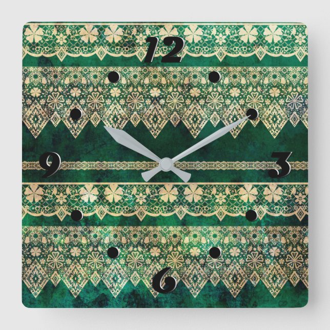 Vintage lace square wall clock (Front)