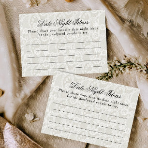 Vintage Lace Themed Date Night Ideas Bridal Shower Enclosure Card