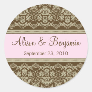 Vintage Lace Wedding Invitation Seal :: blush pink