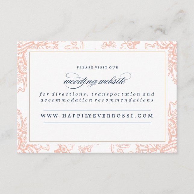 VINTAGE LACE WEDDING website card (Front)