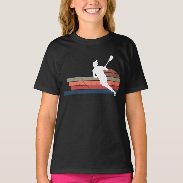 Vintage Lacrosse Player T-Shirt (Front)
