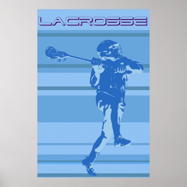 Vintage lacrosse Striped Poster (Front)