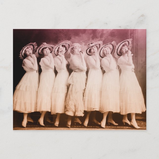 Vintage ladies dancing postcard (Front)
