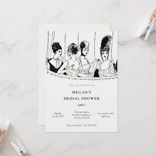 Vintage ladies elegant bridal shower invitation