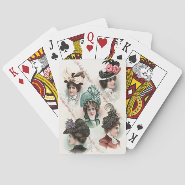 Vintage Ladies Fashion Victorian Playing Cards (Back)