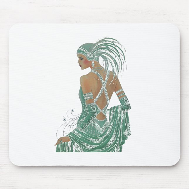 Vintage Ladies Going Green Art Print Mouse Pad (Front)