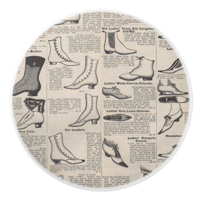 Vintage Ladies' Shoes Catalogue - 1900s Fashion Ceramic Knob (Front)