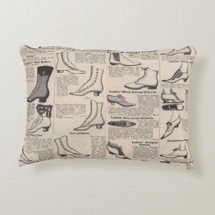Vintage Ladies' Shoes Catalogue - 1900s Fashion Decorative Cushion