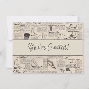 Vintage Ladies' Shoes Catalogue - 1900s Fashion Invitation