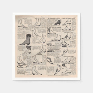 Vintage Ladies' Shoes Catalogue - 1900s Fashion Napkin