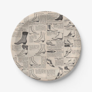 Vintage Ladies' Shoes Catalogue - 1900s Fashion Paper Plate