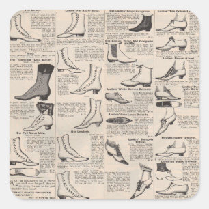 Vintage Ladies' Shoes Catalogue - 1900s Fashion Square Sticker