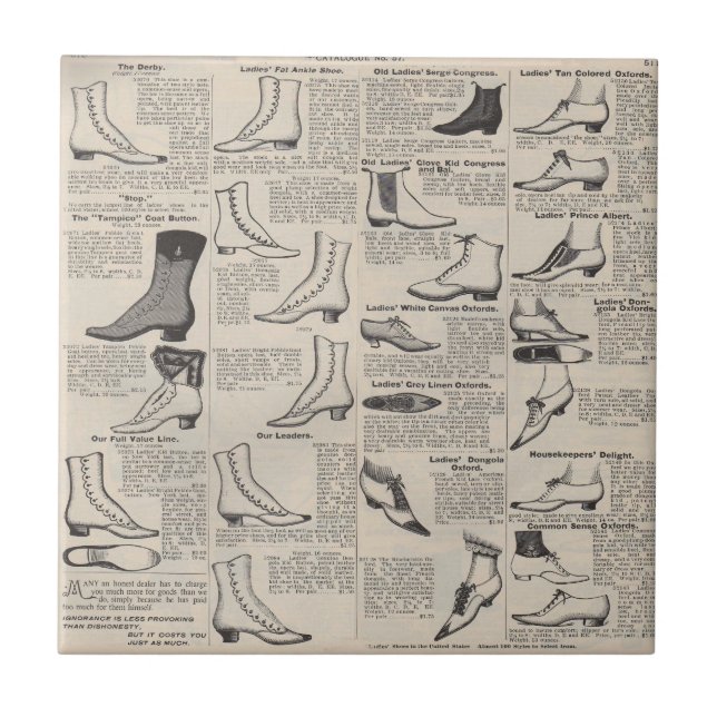 Vintage Ladies' Shoes Catalogue - 1900s Fashion Tile (Front)