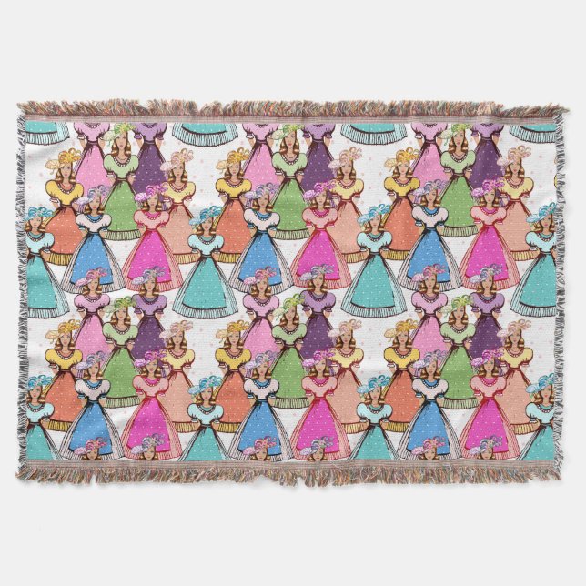 Vintage Ladies Throw Blanket (Front)