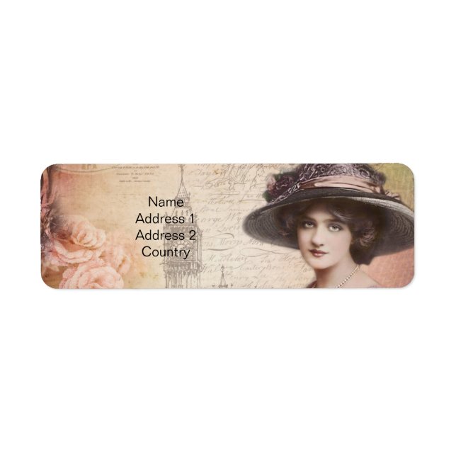 Vintage Lady Address Label (Front)