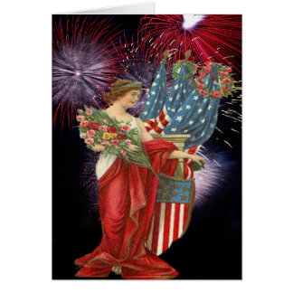 Vintage Lady and Fireworks