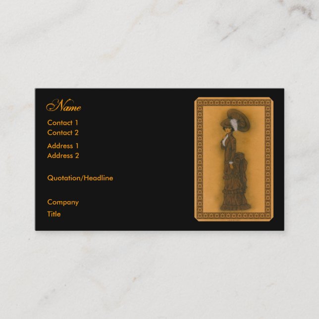 Vintage Lady Business Card (Front)