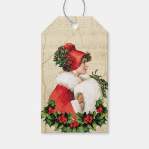 Vintage Lady Christmas Gift Tag