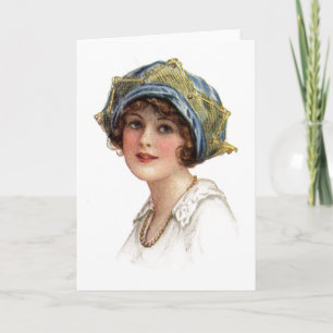 Vintage Lady Coronet With Lace Card