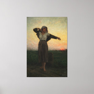 Vintage Lady Farmer Canvas Print