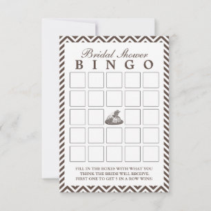 Vintage Lady Hat Chevron Bridal Shower Bingo Cards