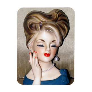 Vintage Lady Head Vase Model Glamourous 1960s Magnet