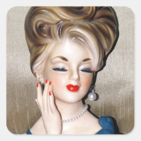 Vintage Lady Head Vase Model Glamourous 1960s