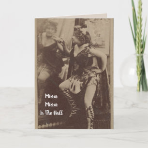 Vintage Lady in the Mirror Birthday Card