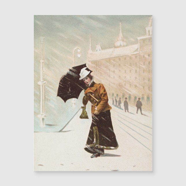 Vintage lady in the snow storm (Front)
