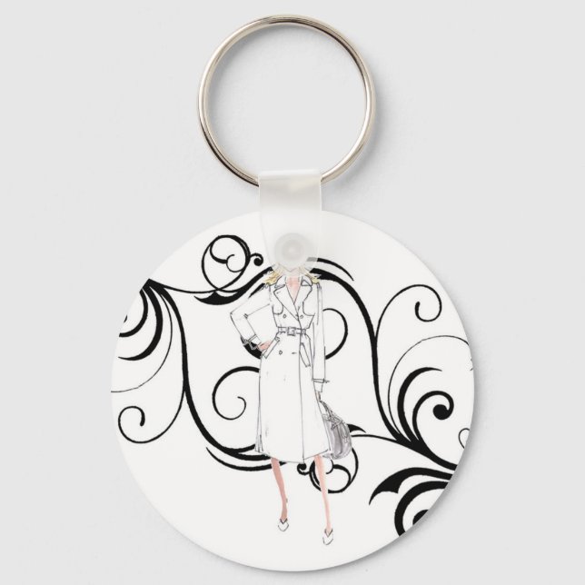 Vintage Lady Keychain (Front)