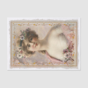 Vintage Lady Portrait Decoupage Tissue Paper