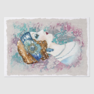 Vintage Lady Portrait Decoupage Tissue Paper