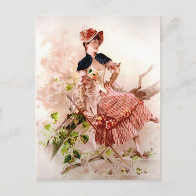 Vintage Lady Portrait Postcard (Front)