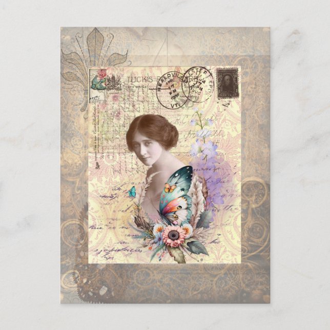 Vintage lady  postcard (Front)