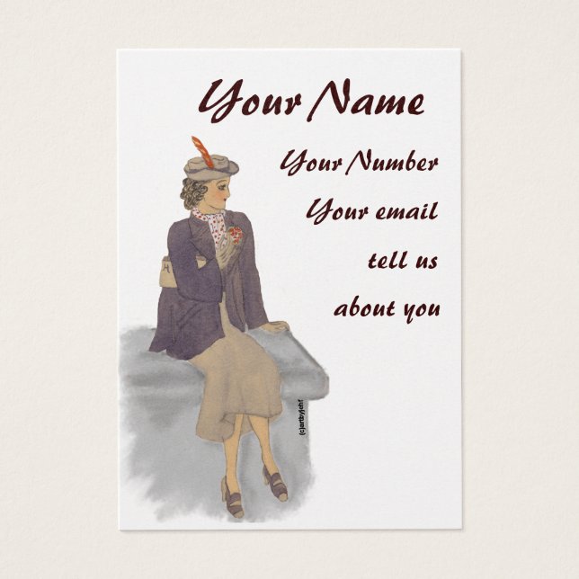 Vintage Lady profile card (Front)