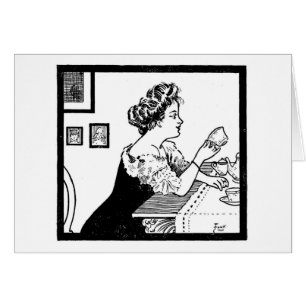 Vintage Lady Reading Tea Leaves,