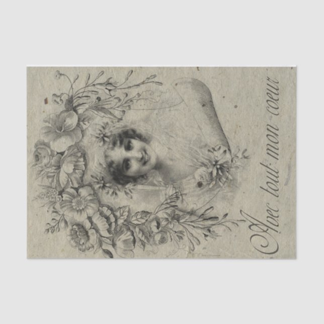 Vintage Lady Tissue Paper (Front)