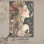 Vintage Lady with Christmas Floral Pearl Decoupage Tissue Paper<br><div class="desc">This Vintage Lady with Christmas Floral Beaded Embroidery Decoupage design adds an elegant, festive touch to your craft projects. Featuring a graceful lady adorned with intricate floral patterns, this design beautifully showcases a pearl and ruby red stones effect, adding a luxurious and holiday-inspired feel. The delicate embroidery thread effect enhances...</div>