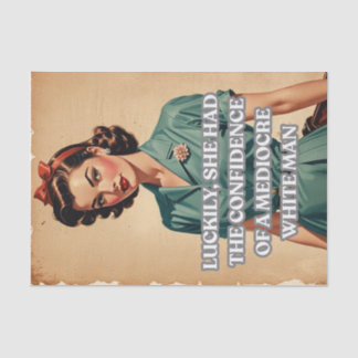 Vintage Lady with Quote Confidence Decoupage Paper
