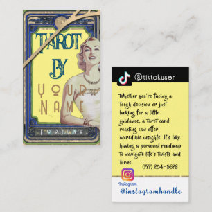 Vintage Lady Yellow Tarot Business Card