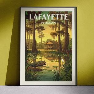 Vintage Lafayette Louisiana Poster
