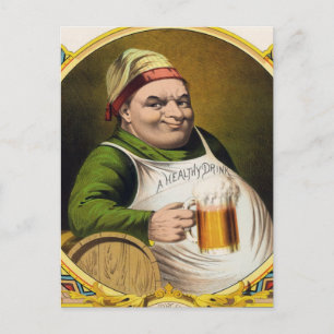 Vintage Lager Beer Advertisement Postcard